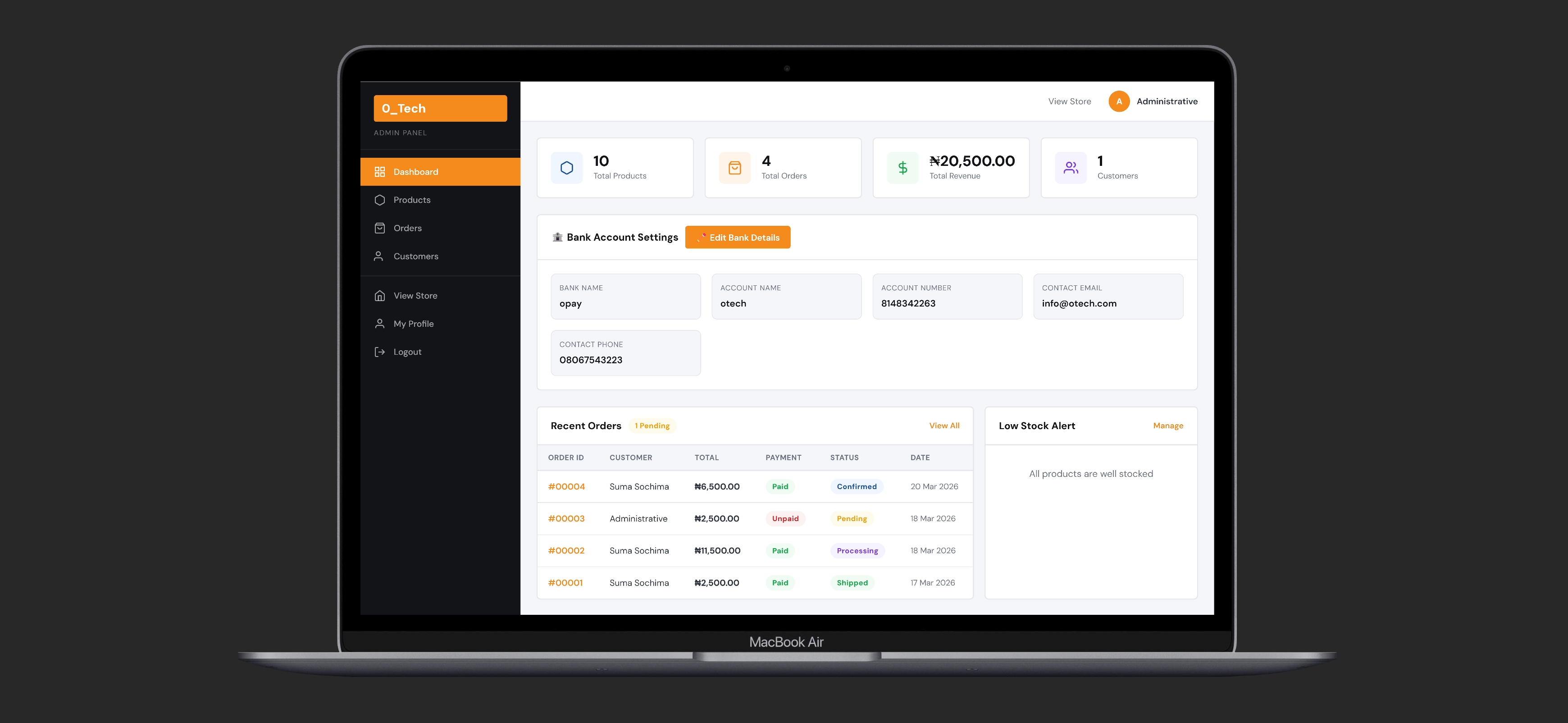 Electrical Store Admin
